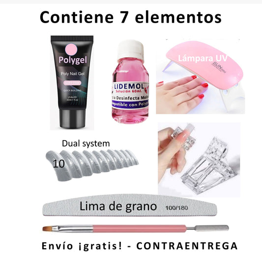 Kit Polygel Lampara 7 Elementos